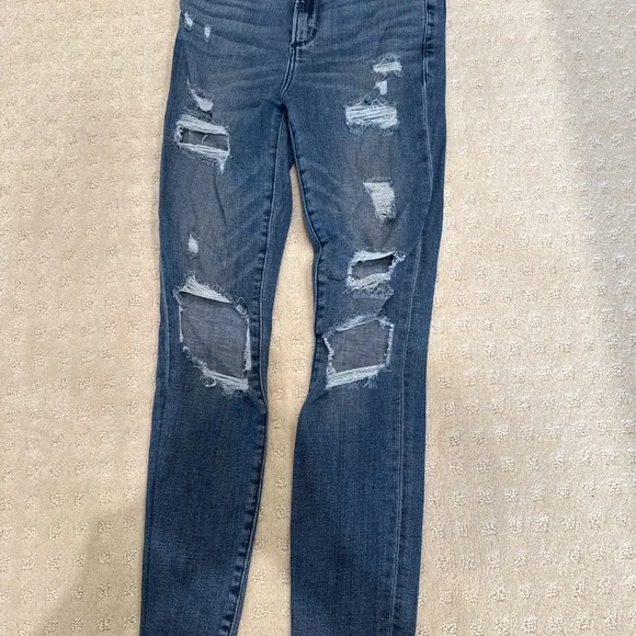 Abercrombie & Fitch Simone High Rise Super Skinny Distressed Jeans | 25 Short - Picture 2 of 6